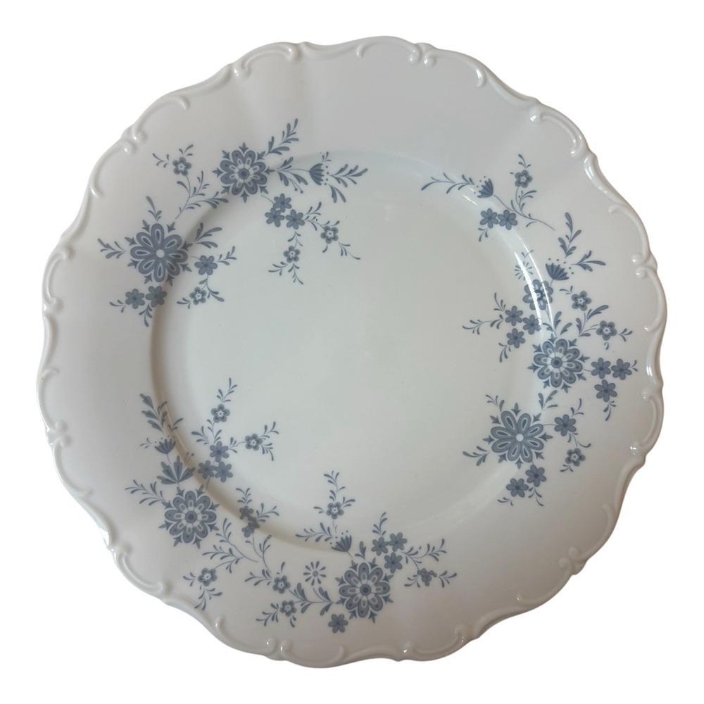 Set of 4 Vtg Seltmann Weiden Christina Bavarian Blue Dinner Plates 10.5"